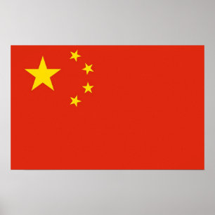 Impressão enquadrado com bandeira da China