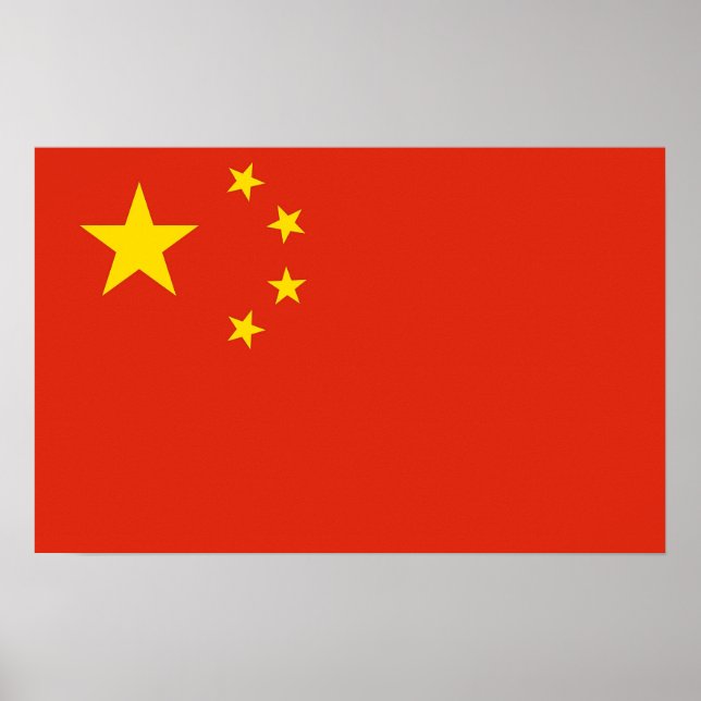 Impressão enquadrado com bandeira da China (Frente)