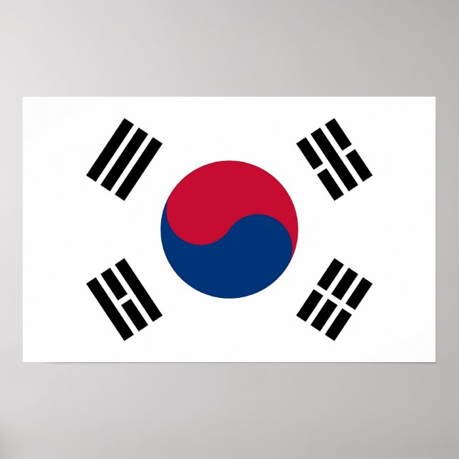 Impressão enquadrado com bandeira da Coreia do Sul (Frente)