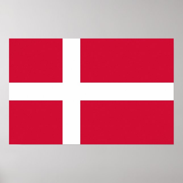 Impressão enquadrado com bandeira da Dinamarca (Frente)