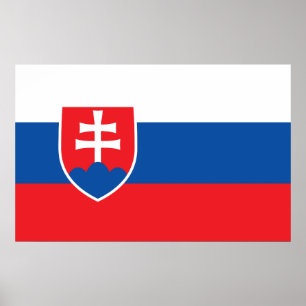 Impressão enquadrado com bandeira da Eslováquia