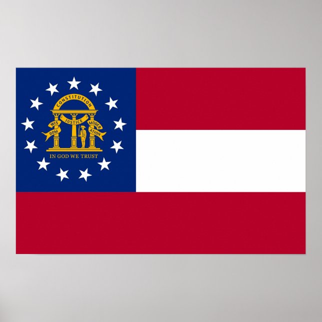 Impressão enquadrado com bandeira da Geórgia, EUA (Frente)