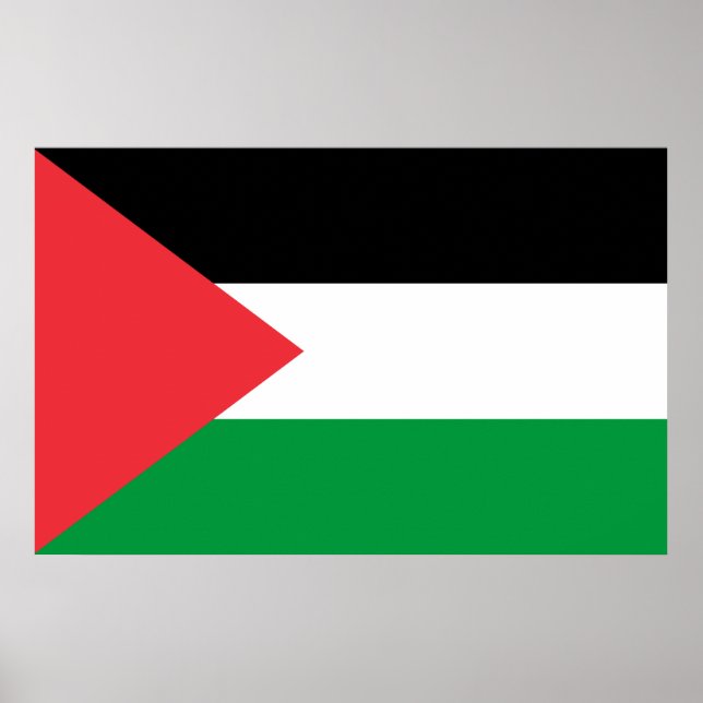 Impressão enquadrado com bandeira da Palestina (Frente)