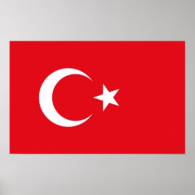 Impressão enquadrado com bandeira da Turquia (Frente)
