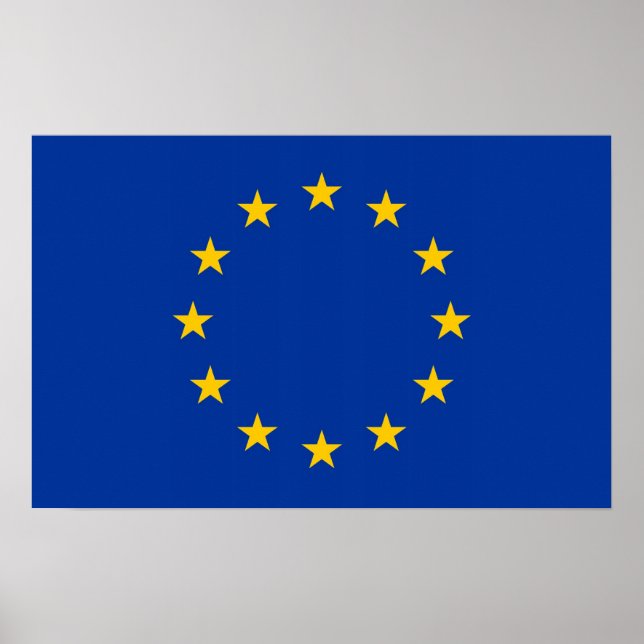 Impressão enquadrado com bandeira da União Europei (Frente)