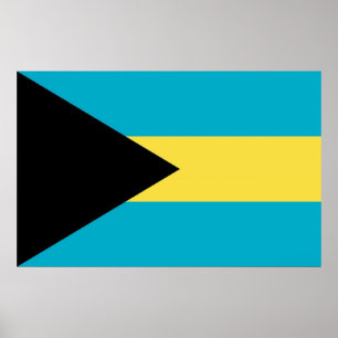 Impressão enquadrado com bandeira das Bahamas