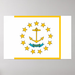 impressão enquadrado com bandeira de Rhode Island