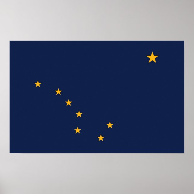 Impressão enquadrado com bandeira do Alasca, EUA (Frente)