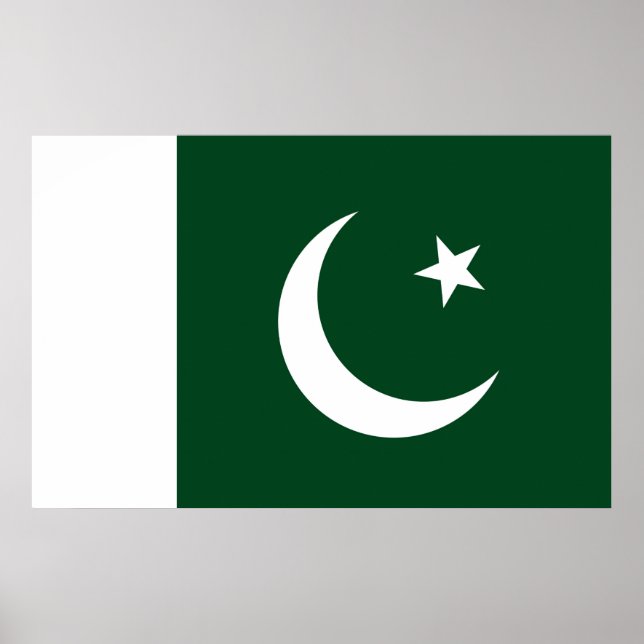 Impressão enquadrado com bandeira do Paquistão (Frente)
