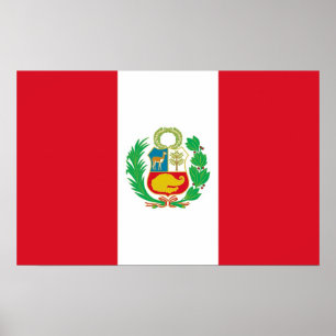 Impressão enquadrado com bandeira do Peru
