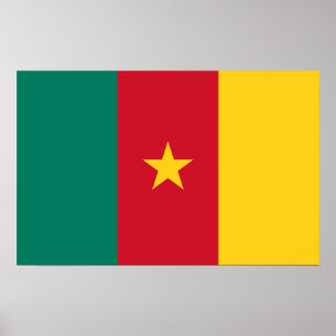 Impressão enquadrado com bandeira dos Camarões