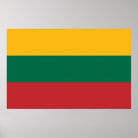 Impressão enquadrado com sinalizador da Lituânia