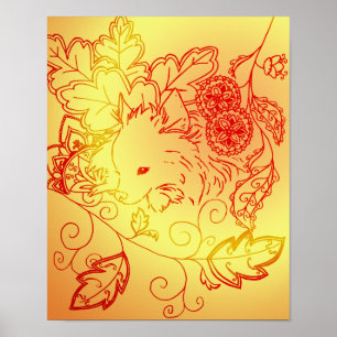 Impressão ensolarado do poster de Pomeranian