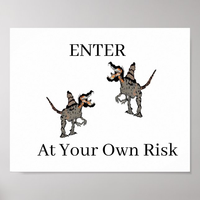 Impressão, Entrada de Dinossauros de Papel Poster  (Frente)