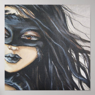 Impressão escuro das canvas do anjo