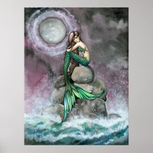 Impressão esmeralda do poster da sereia por Molly