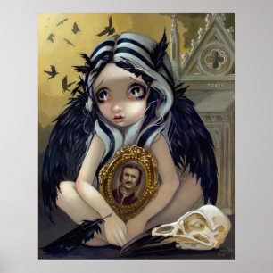 Impressão feericamente da arte do corvo nunca mai
