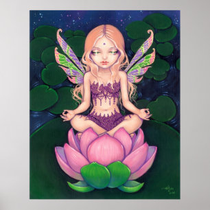 Impressão feericamente da arte do lírio da ioga