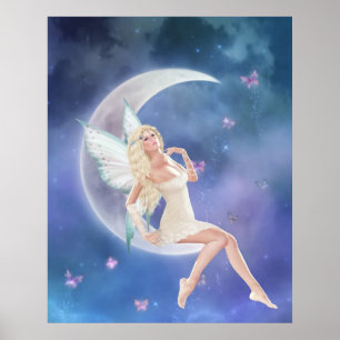 Impressão feericamente do poster da lua da