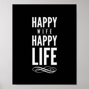Impressão feliz das citações da vida da esposa