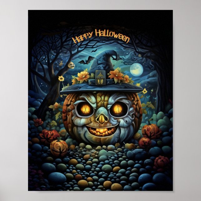Impressão Feliz Halloween, Papel Poster de Valor ( (Frente)