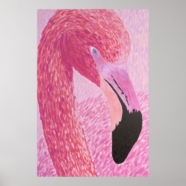 Impressão Flamingo Raspberry - por Just Dahl (Frente)
