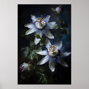 Impressão Flor da Paixão Dark Academia, Floral Gót