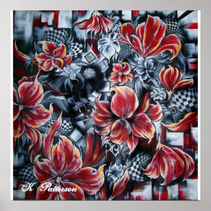 Impressão floral abstrato
