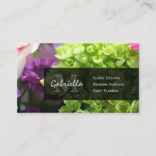Impressão floral: Cartões de visitas do monogram