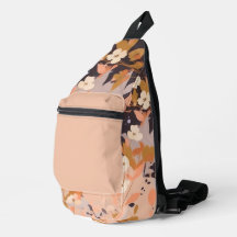 Impressão Floral Castanho e Laranja