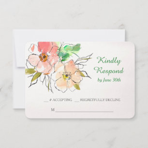 Impressão floral da aguarela que Wedding RSVP