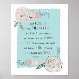 IMPRESSÃO FLORAL DA ARTE DO SALMO 23