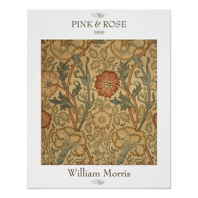 Impressão Floral de Parede Pink and Rose William M (Frente)