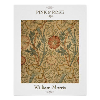 Impressão Floral de Parede Pink and Rose William M