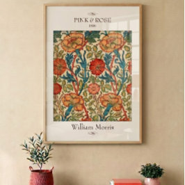 Impressão Floral de Parede Pink and Rose William M