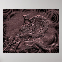 Impressão Floral de Rosebud Esculpido