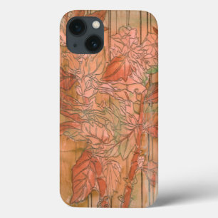 Impressão Floral Laranja Moderno em Fundo Retirad