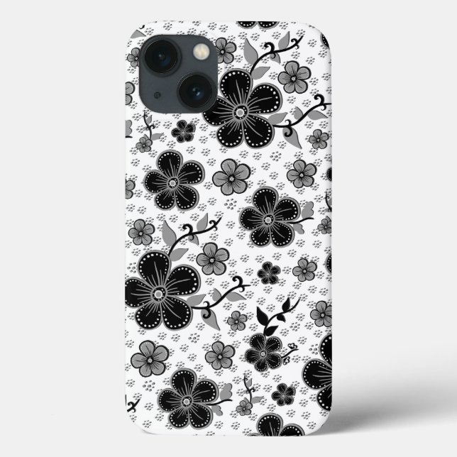 Impressão Floral preto-e-branco (Verso)