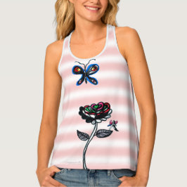 Impressão Floral Rosa RoseQuartz Listra Primavera