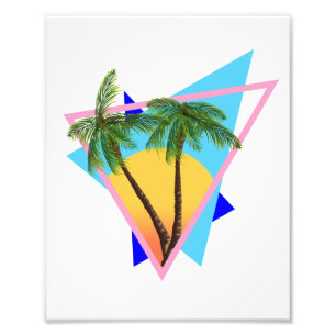 Impressão fotográfica de paraíso tropical de 1986