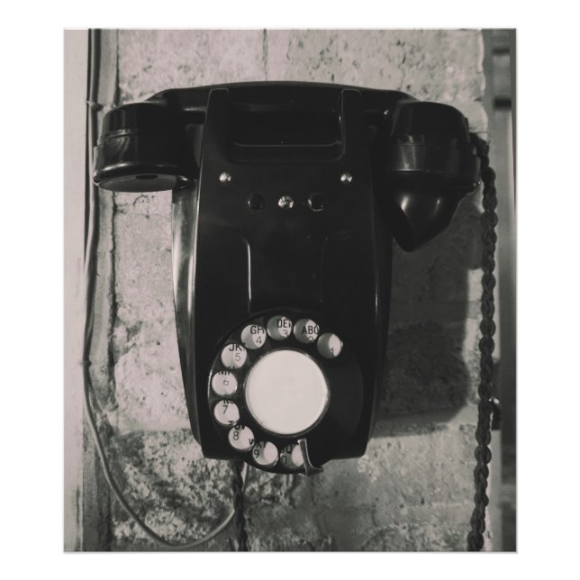 Impressão fotográfica de telefone rotativo vintage (Frente)