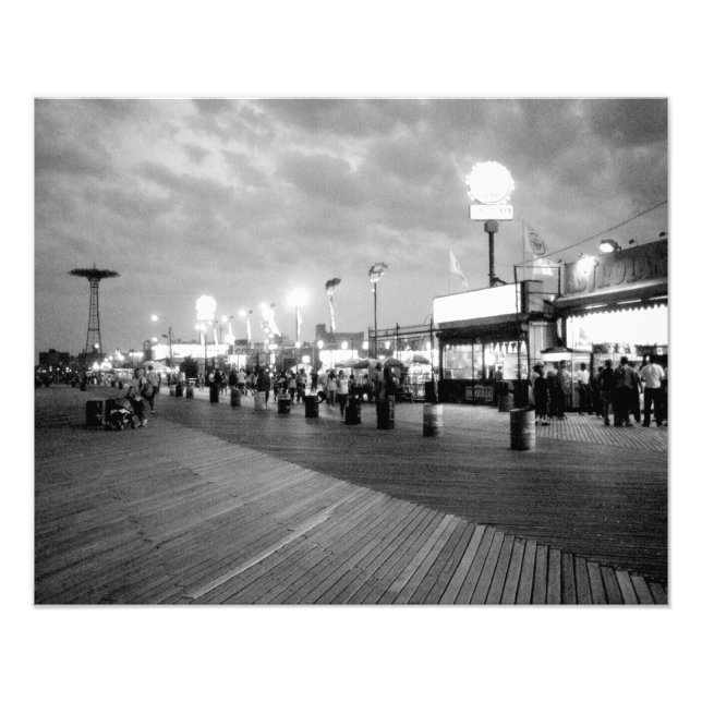 Impressão fotográfica 'The Boardwalk at Night' (Frente)