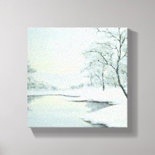 Impressão gelado das canvas da paisagem do invern