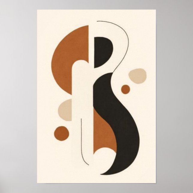 Impressão Geométrica Abstrata Minimalista | Meados (Frente)