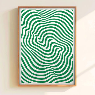 Impressão Geométrica Verde Minimalista Arte de Lin
