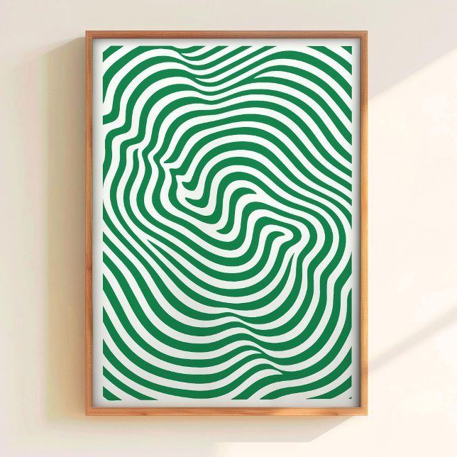 Impressão Geométrica Verde Minimalista Arte de Lin (Criador carregado)