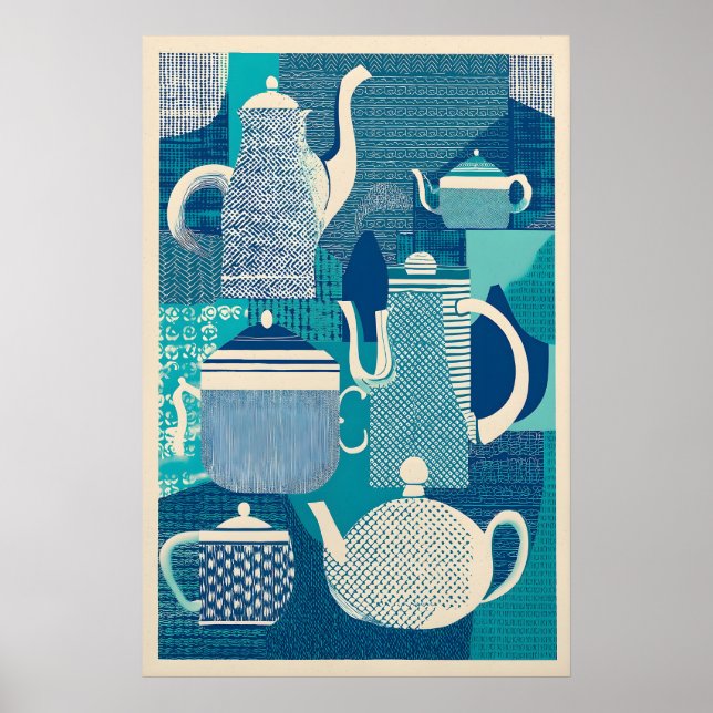 Impressão Giclée de Bulezinhos Azuis Moderno de Me (Frente)