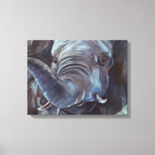 Impressão grande das canvas do elefante do menino