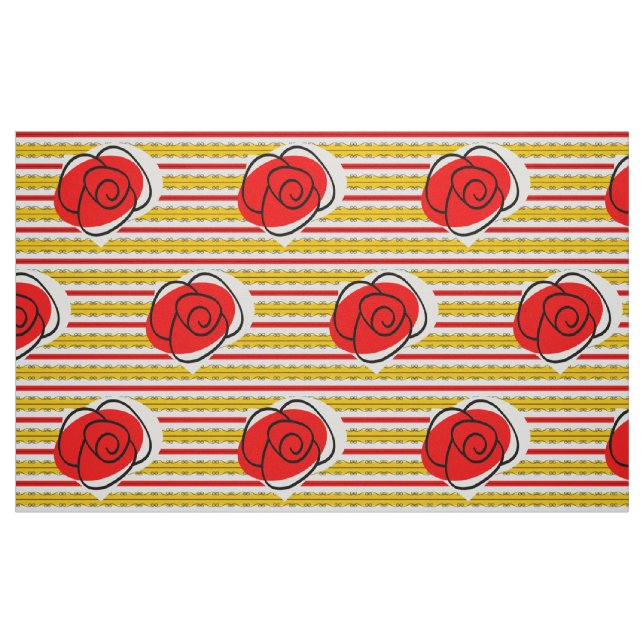 Impressão grande Rosa de tecido espanhol (Fat Quarter)