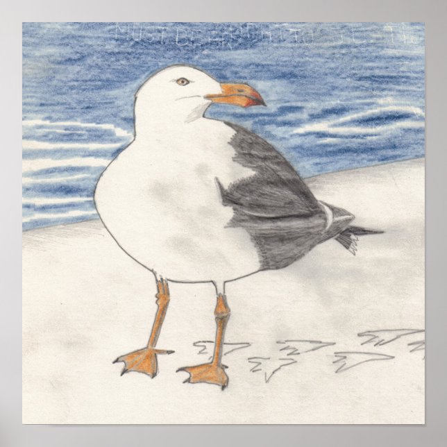 Impressão GULL SEA (15"x15") (Frente)